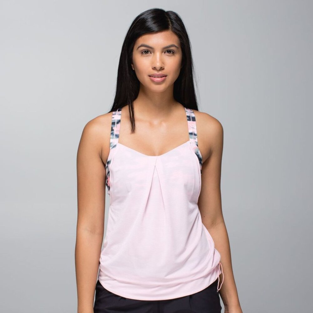 Lululemon Rest Less Tank Heathered Barely Pink Style Number: W1G47S Size 6